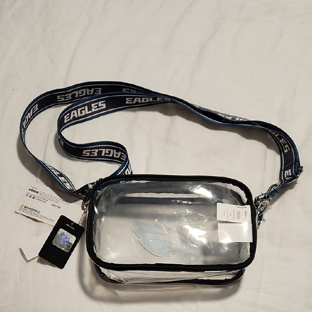 FOCO Clear Messenger Bag with Black Trim - Picture 2 of 4